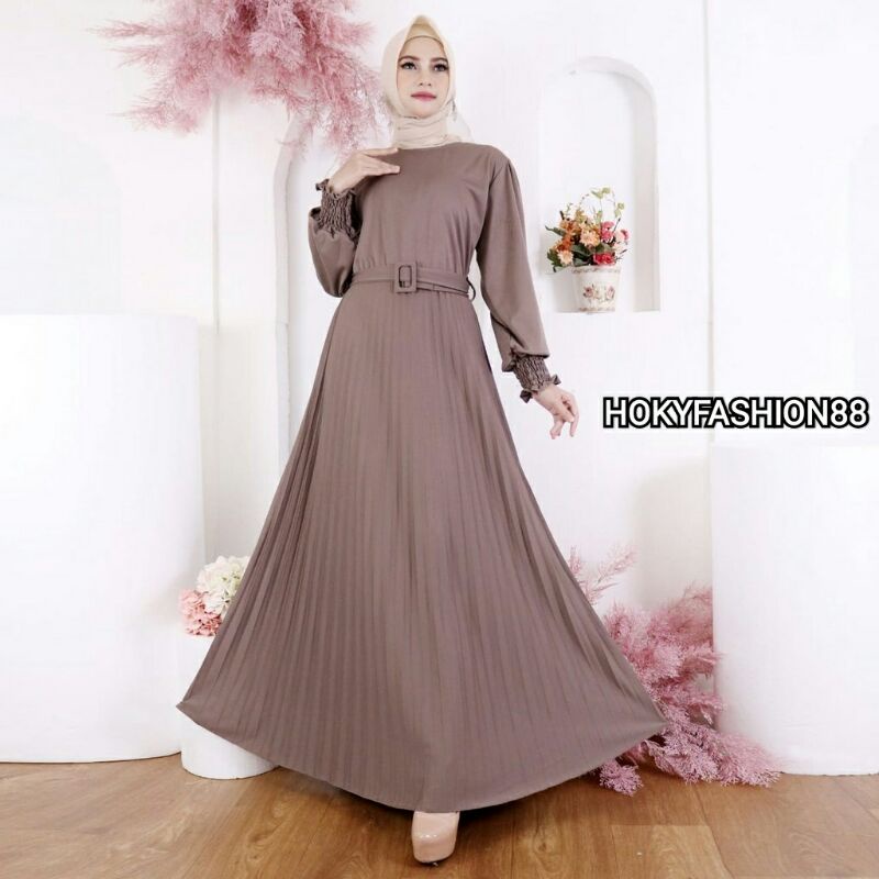 RULIN GAMIS+BELT PLISKET GAMIS / GAMIS PLISKET DEWASA CANTIK DAN TERBARU