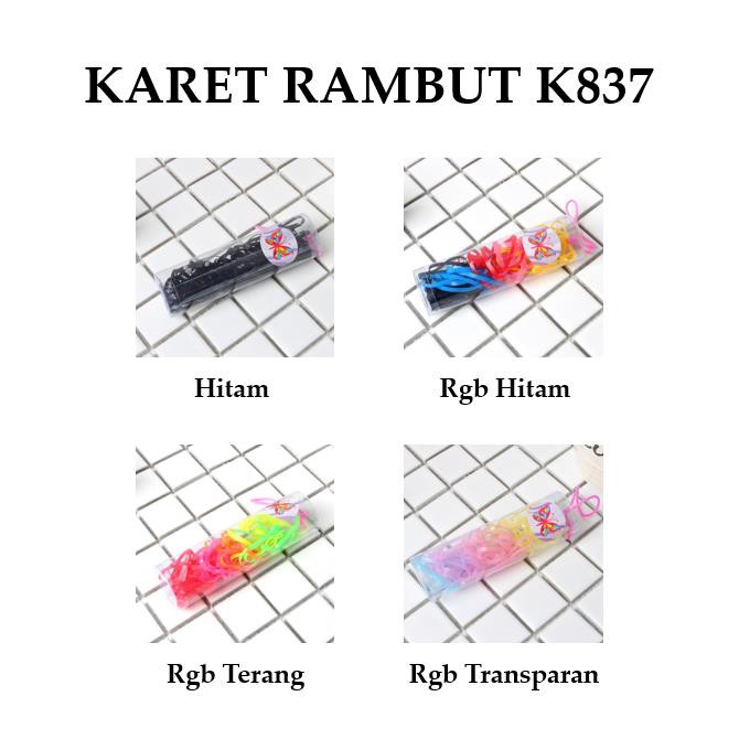 Grosir - K837 (1 TONG) Ikat Rambut Polos / Kuncir Rambut / Karet Rambut / Hairband