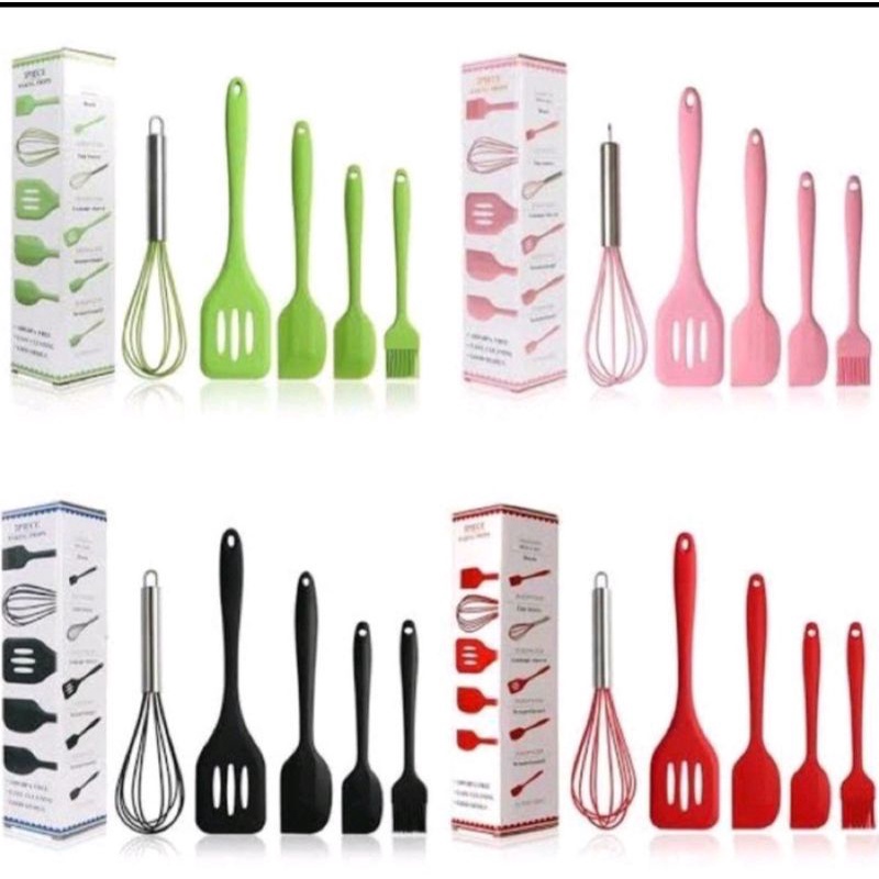 baking props 5 pc kocokan telor spatula kuas kue