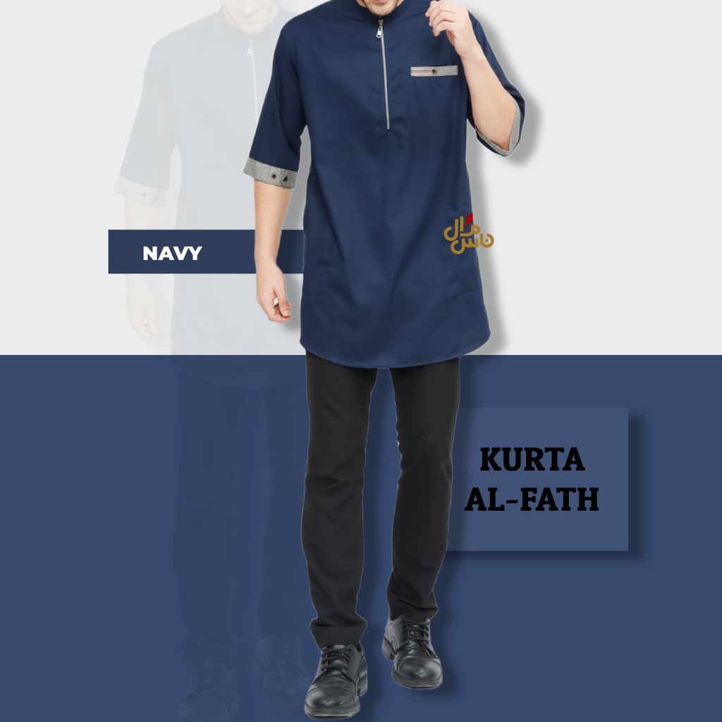 BAJU KOKO PRIA KURTA DEWASA MODEL AL FATH BAHAN KATUN TOYOBO FODU