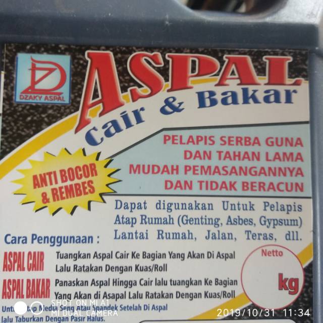 Aspal cair pelapis serba guna 1kg