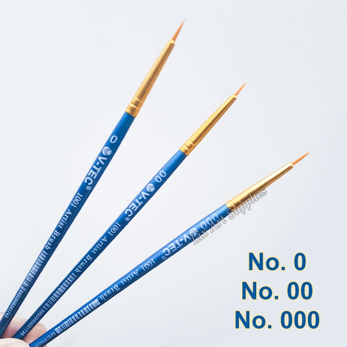 

V-Tec Brush 1001 Round Set 3 / Kuas Lukis Detail Set 3