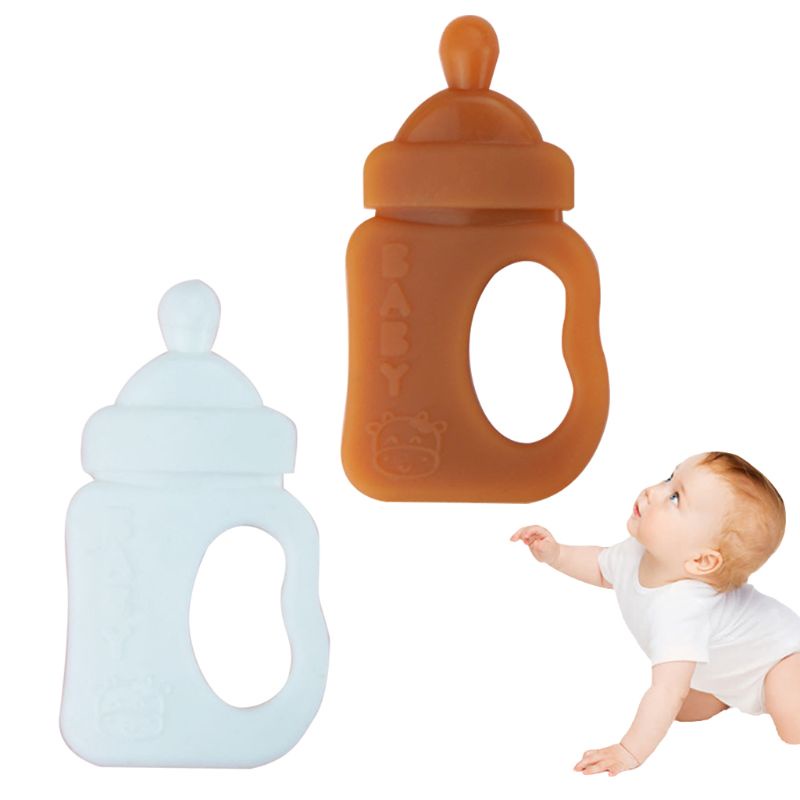 Mary Teether Bentuk Botol Susu Bahan Silikon Untuk Bayi