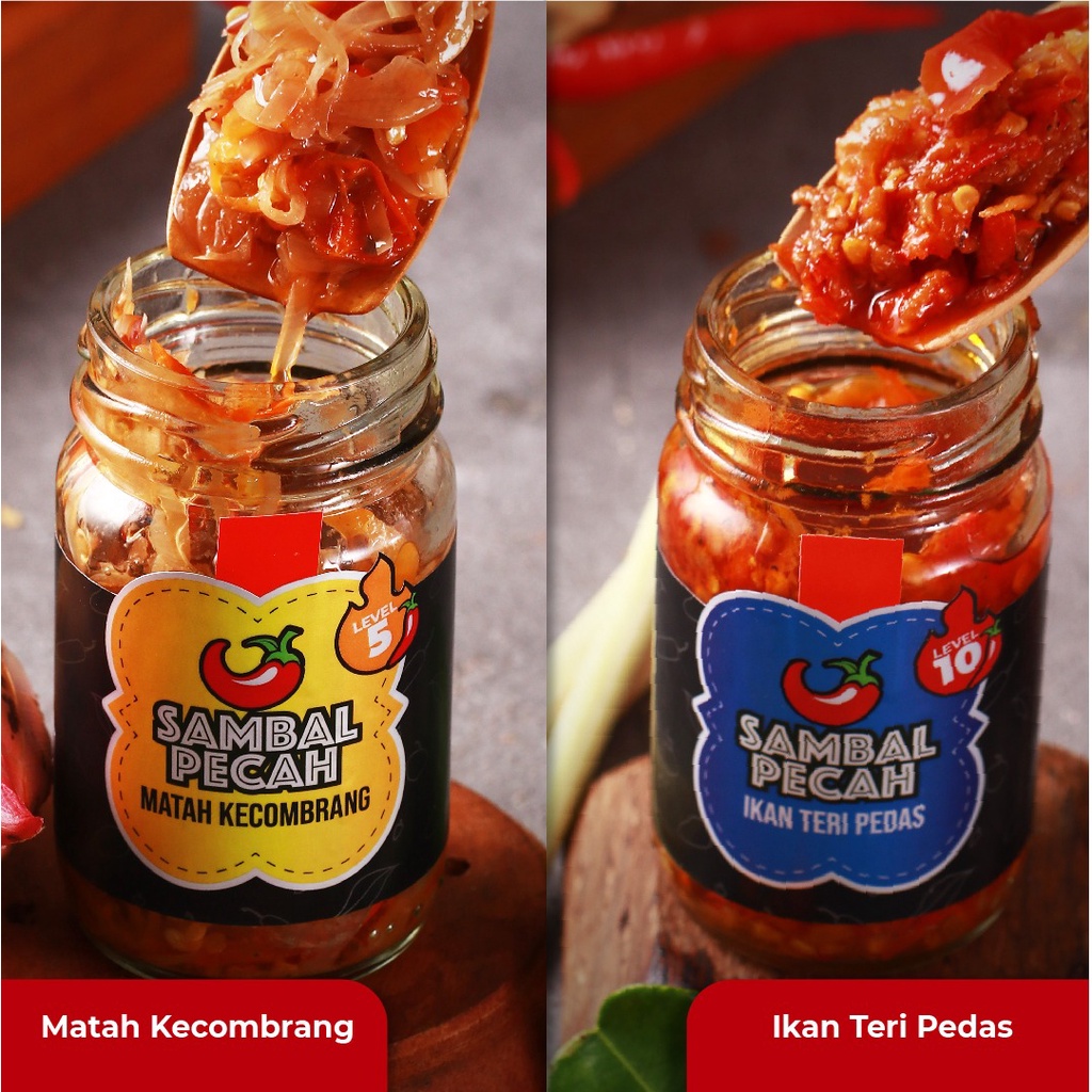 

Sambal Pecah - Paket Hemat dan Murah Sambal Lezat Bikin Nagih - 2 jar 100 gr