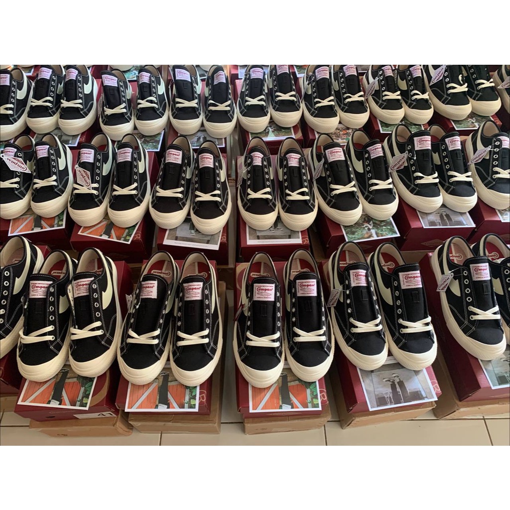 [ORIGINAL] Compass Gazelle Low Black White / Black Gum / Cappucinno / White Red / Cream / White Blue