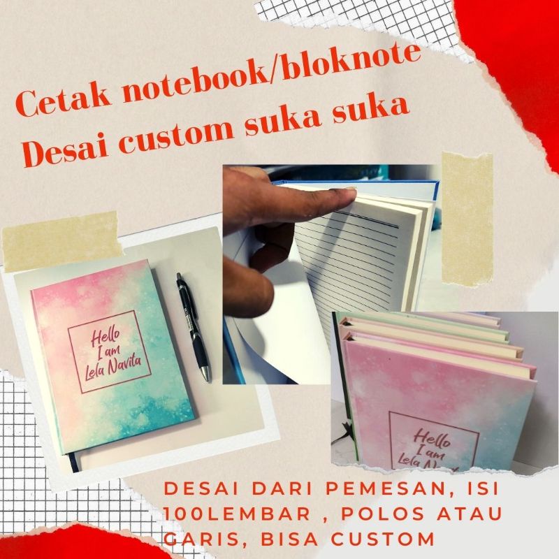 

bloknote/notebook/custom, desain suka-suka Ukuran A5,