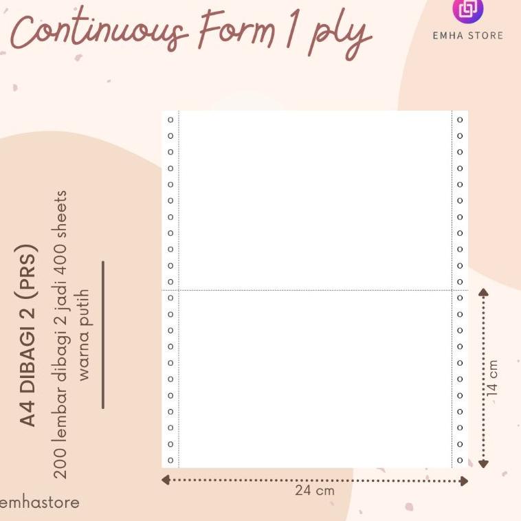 

(PROMO CLW38) Kertas Continuous Form Struk PPOB PLN A4 Dibagi 2 1 Ply 200 Lembar ✧