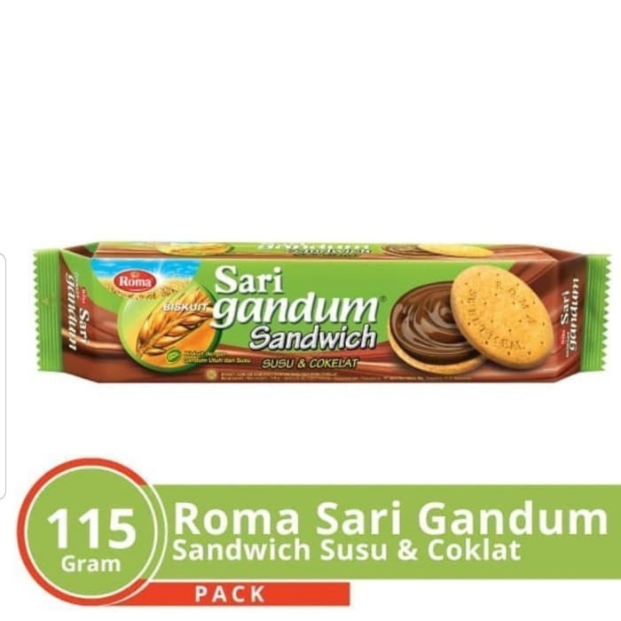 

ROMA SARI GANDUM SANDWICH SUSU&COKLAT 115G