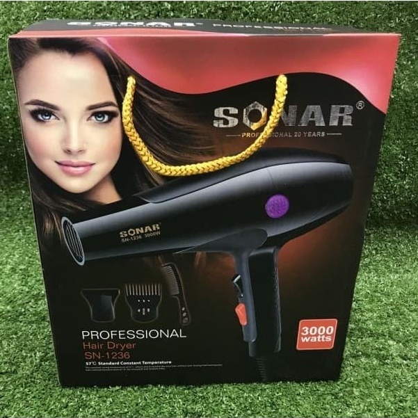 Hair Dryer/Alat Pengering Rambut Sonar SN-1236 Bisa Panas Atau Hangat kualitas Terbaik