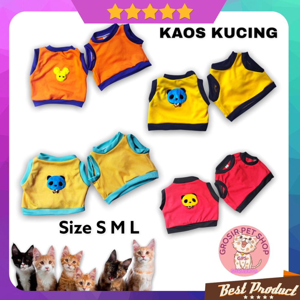 Baju Kucing kelinci lucu model kaos motif bordir karakter ecer grosir size SML pakaian hewan