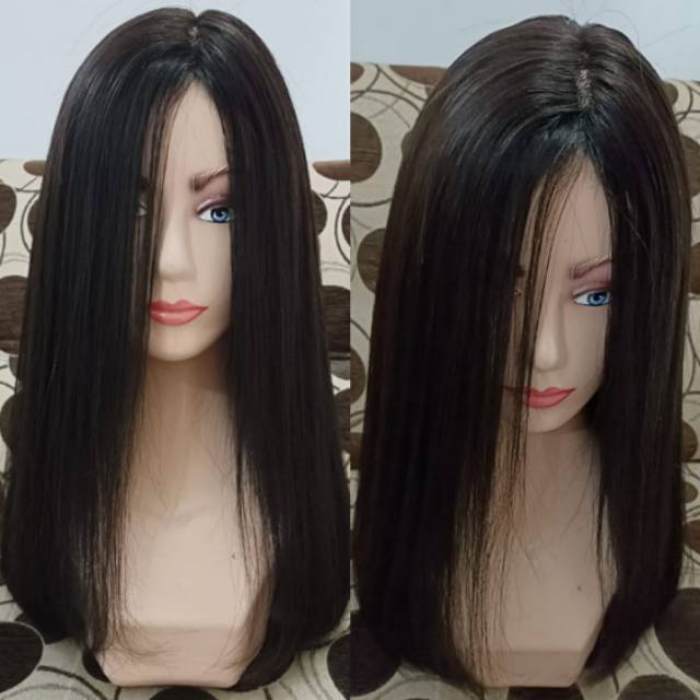 Wig pendek rambut asli