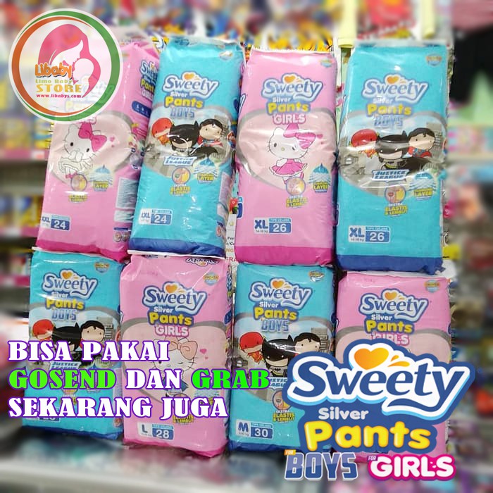 Jual SWEETY SILVER PANTS Boys and Girls Size M30, L28, XL26, XXL24