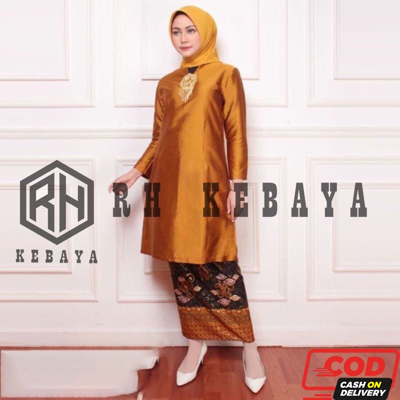 Tunik Wanita Brukat Kebaya Modern Tunik Taffetta Siti Nurbaya