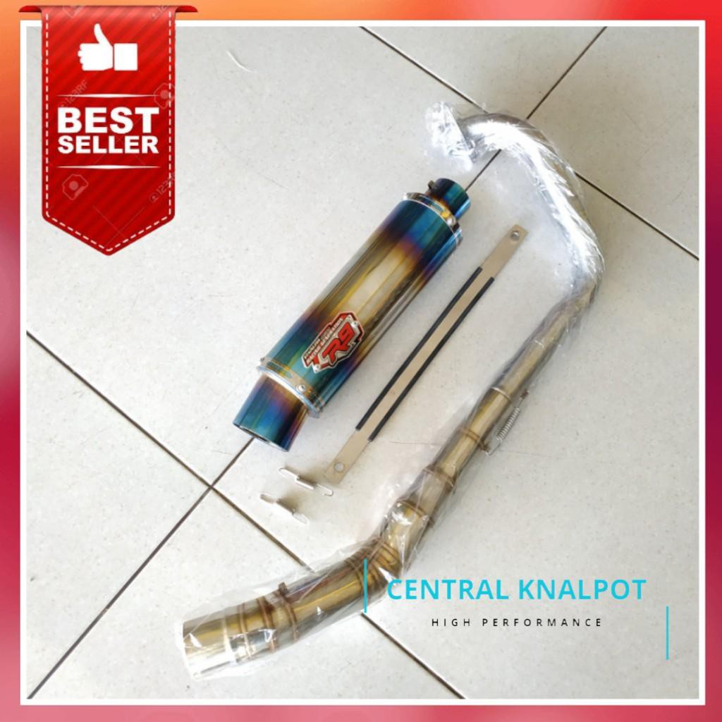 Knalpot racing R9 muggello blue motor vixion knalpotracing R9 satria fu R9 sonic supra gtr cb150r