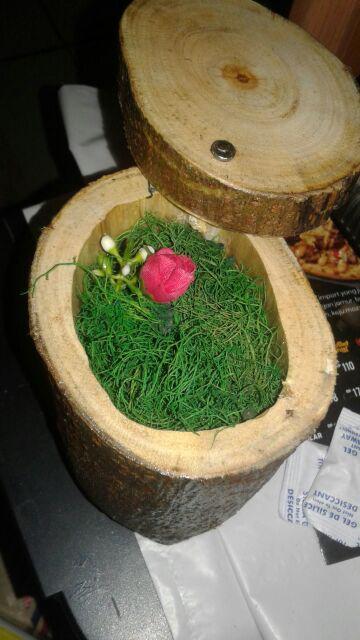 Kotak Cincin Ring Box Rustic Ranting Kayu Branch Wood