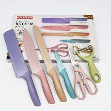 Pisau stainless kitchen knife set 6 in 1piasu cantik