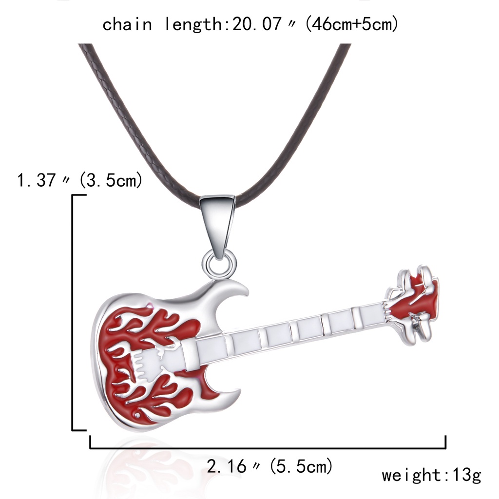 Kalung Liontin Bentuk Gitar Biola Bahan Stainless Steel Gaya Hip Hop Punk Rock Untuk Pria Dan Wanita