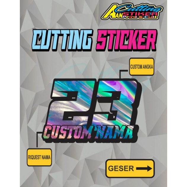 Jual stiker custom angka suka suka stiker nomor start stiker angka