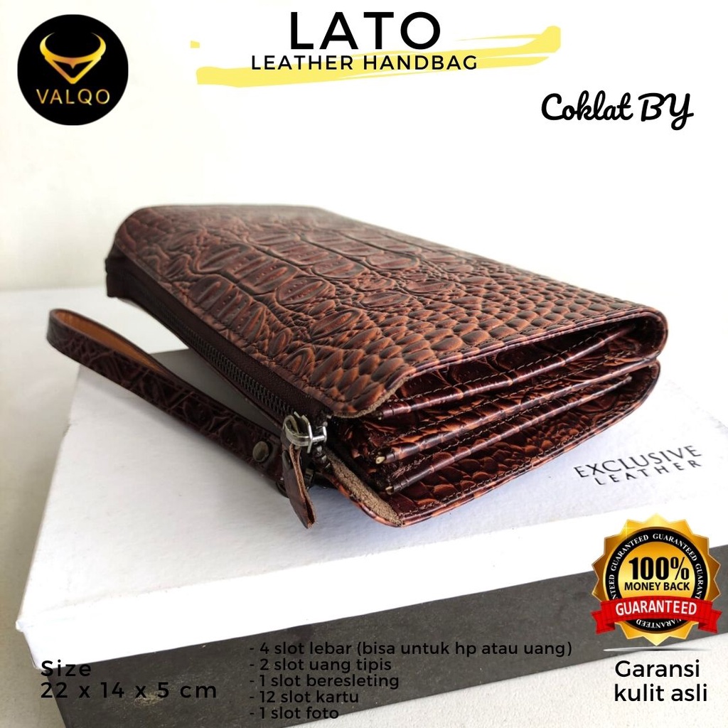 [VALQO] LATO BY DompetKulit Sapi Cowok Cewek Pria Wanita Laki Perempuan Handbag Tas Tangan