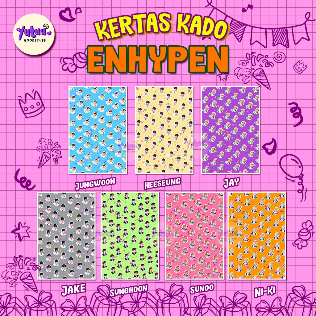 ENHYPEN KERTAS KADO / KERTAS KADO KPOP ( MIN PEMBELIAN 4 PCS )