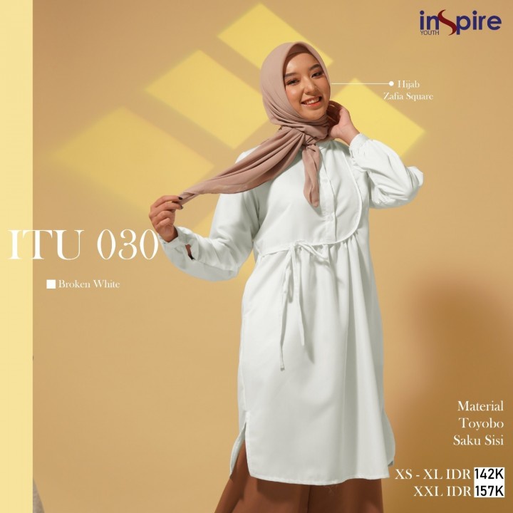 Inspire ITU 030 Baju Tunik Wanita Muslimah Terbaru 2021 Murah Kekinian Atasan Polos Busui Friendly S