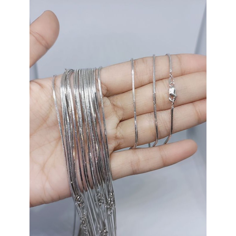 kalung kasandra flexi silver925 / kalung perak pria &amp; wanita asli lapis mas putih