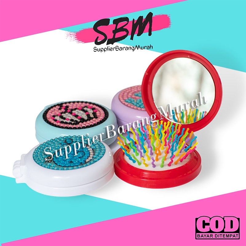 Sisir Sikat Kaca Lipat Rainbow Karakter FS1232