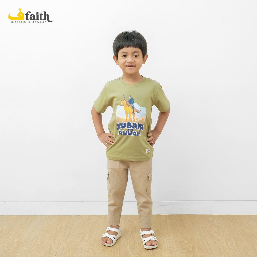 Kaos Dakwah Anak Islami Karakter Zubair Bin Awwam