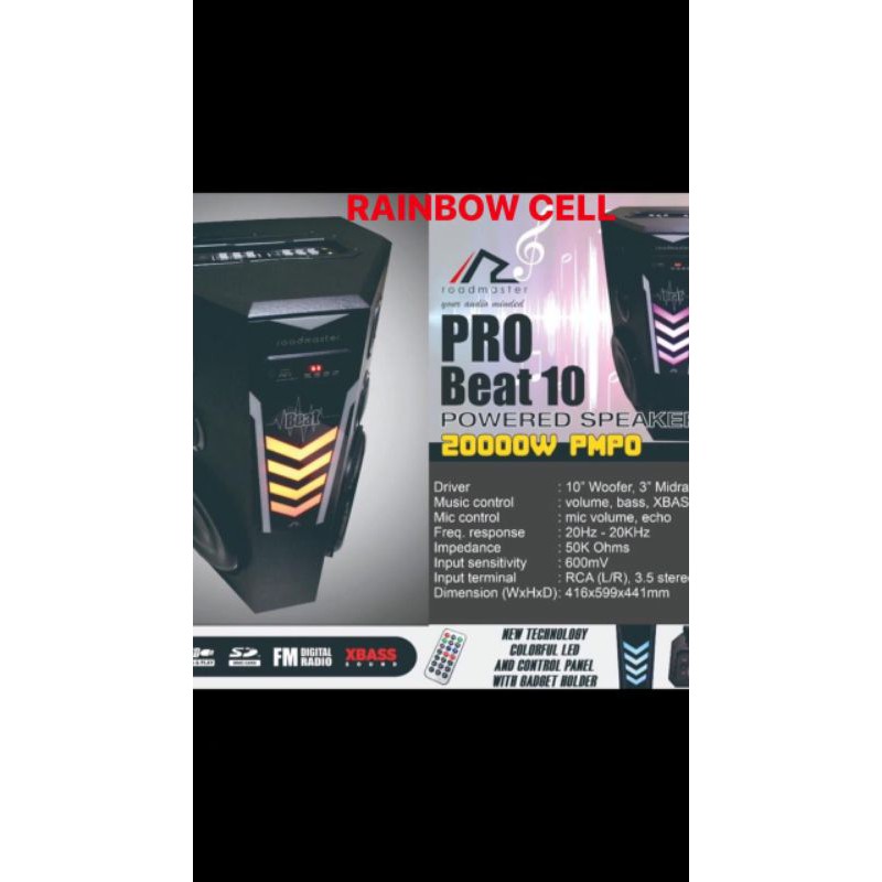 SPEAKER AKTIF PORTABLE ROADMASTER PRO BEAT 10" 20000w pmpo