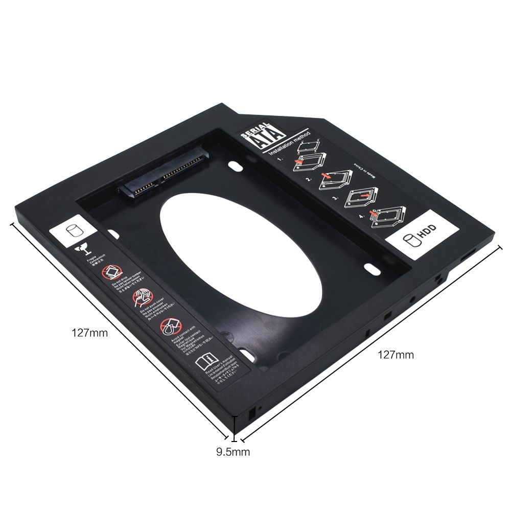 Lanfy Casing Hardisk Hdd Sata 3.0 Ssd 2.5 &quot;Ke Cd-Rom Dvd Bahan Plastik Ukuran 9.5mm