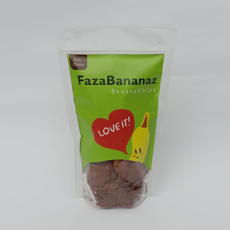 

FAZABANANAZ Keripik Pisang Coklat Lampung 100 gram Renyah Manis Dark Coklat Cocok untuk Bekal Sekolah