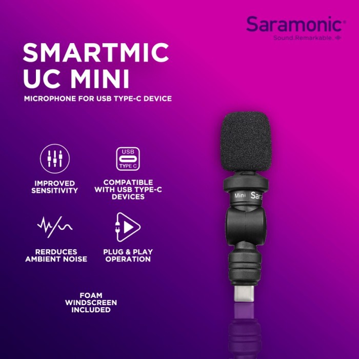 Saramonic SmartMic UC Mini Microphone for USB Type-C device / Android