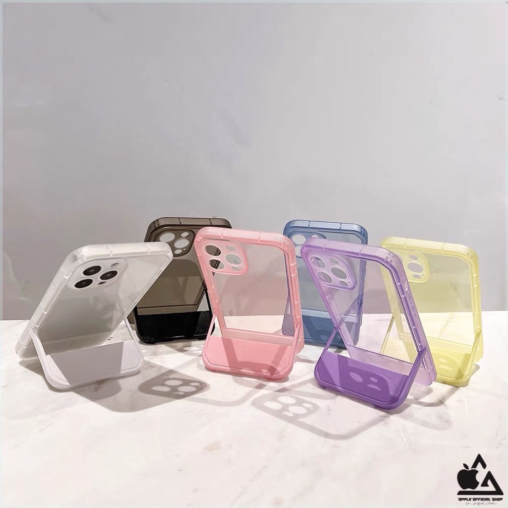 Softcase Korean Candy Chair Standing iPhone 12 PRO MAX 11 PRO MAX X XS 7 7+ 8 8+ SE 2 3 Soft Clear Case Bening Transparan  KOREAN SILIKON MEWAH Camera Kamera Protection