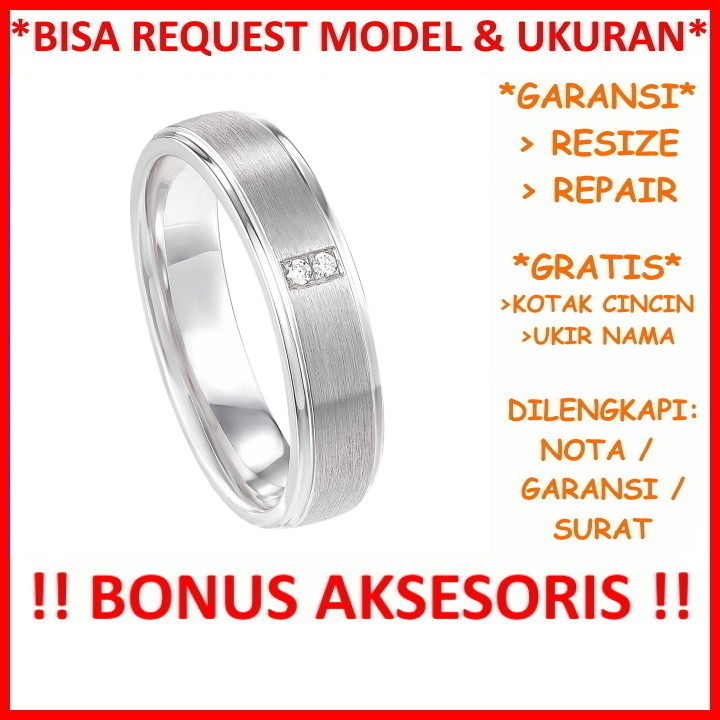 Gratis Tulis Ukir Nama Bisa Pesan Model Garansi Silver Asli Cincin Kawin Perak Nikah Tunangan Id423