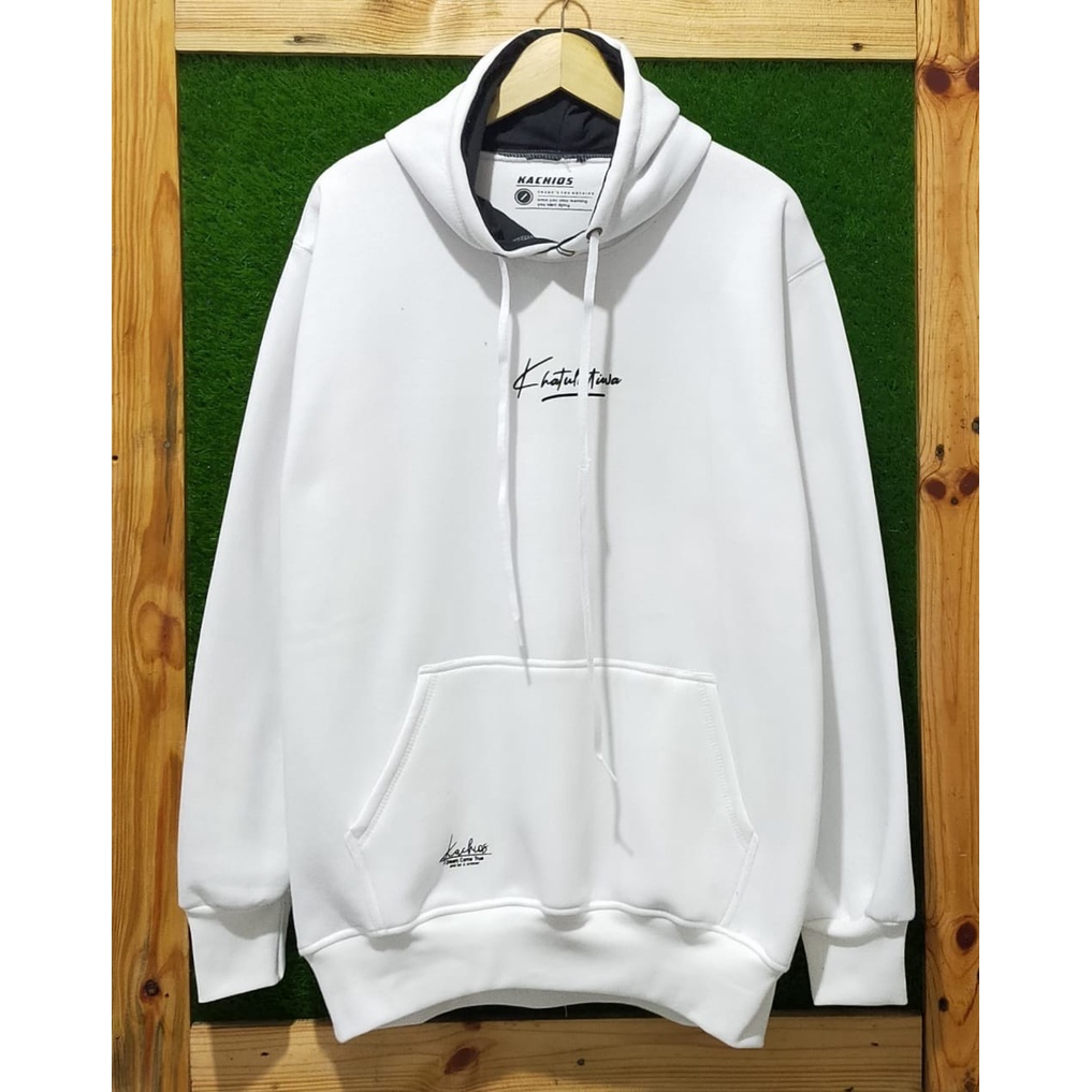 sweater hoodie pria distro kachios sweater pria hoodie original distro Putih