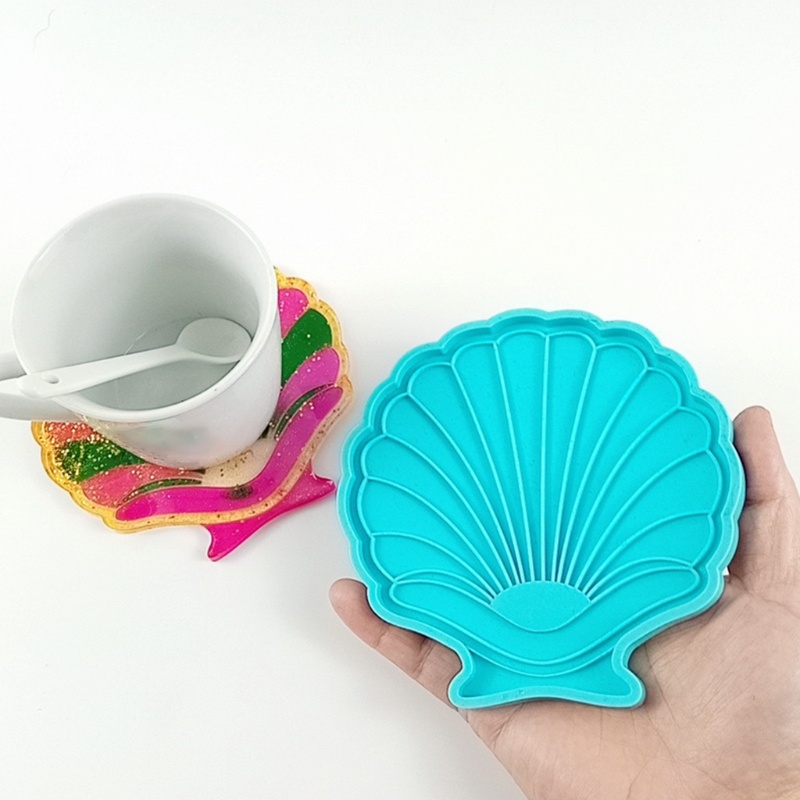 SIY  Shell Shape Coaster Epoxy Resin Mold Cup Mat Pad Silicone Mould DIY Crafts Decorations Ornaments Casting Tools