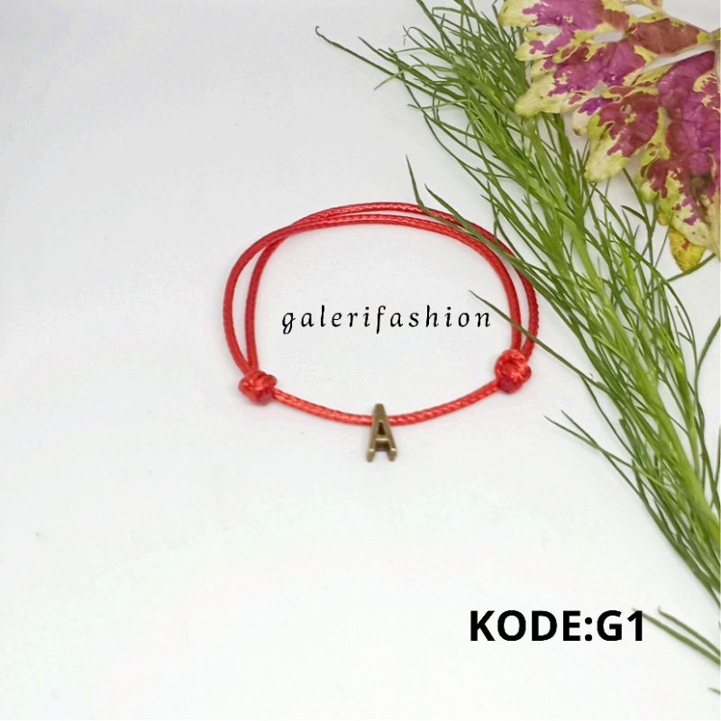 GELANG TALI INISIAL/COUPLE/HURUF (GELANG TALI HANDMADE)