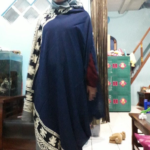 Kaftan Batik Asimetris Katun Paris Premium Warna  Polos Merah Hitam Ori Batik Solo By Zein