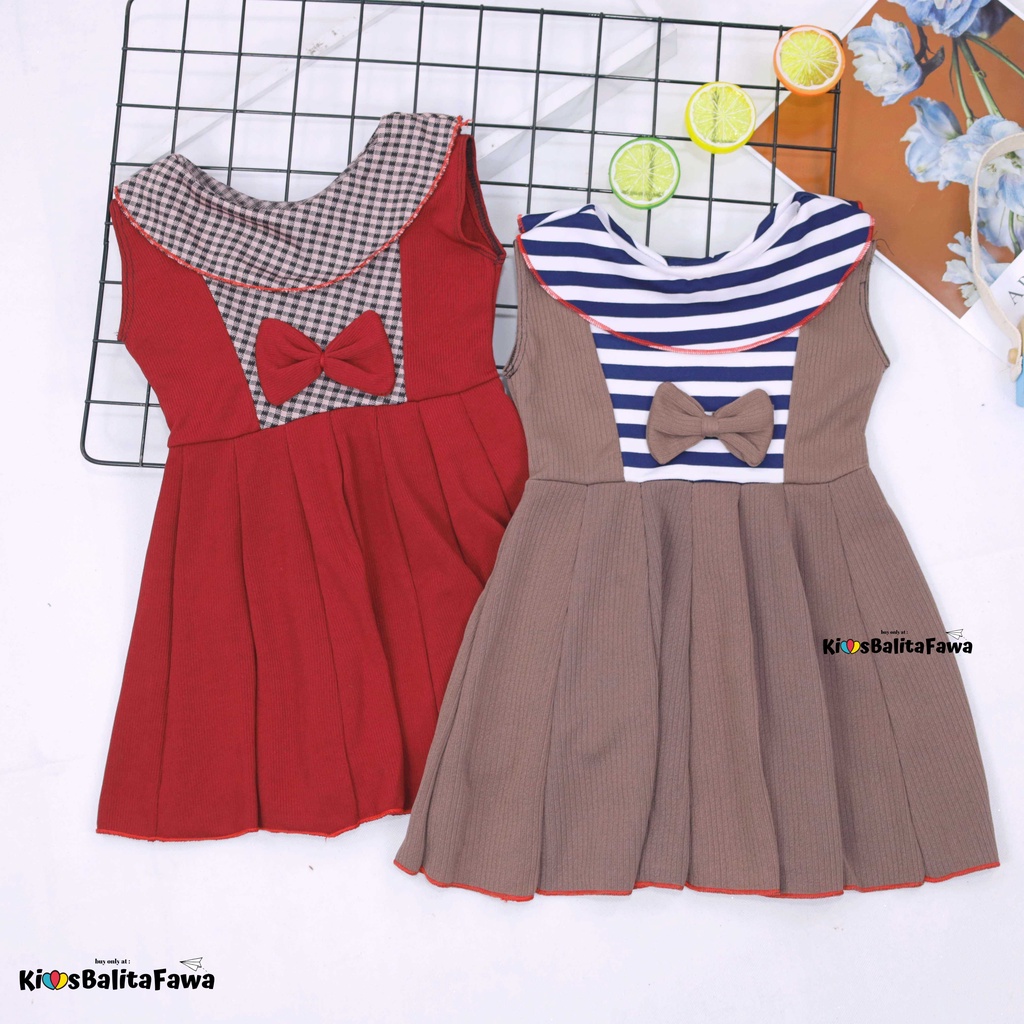 Dress Najwa uk 3-4 Tahun / Dres Cantika Yukensi Baju Anak Perempuan Import Gaun Pesta Balita Cewek