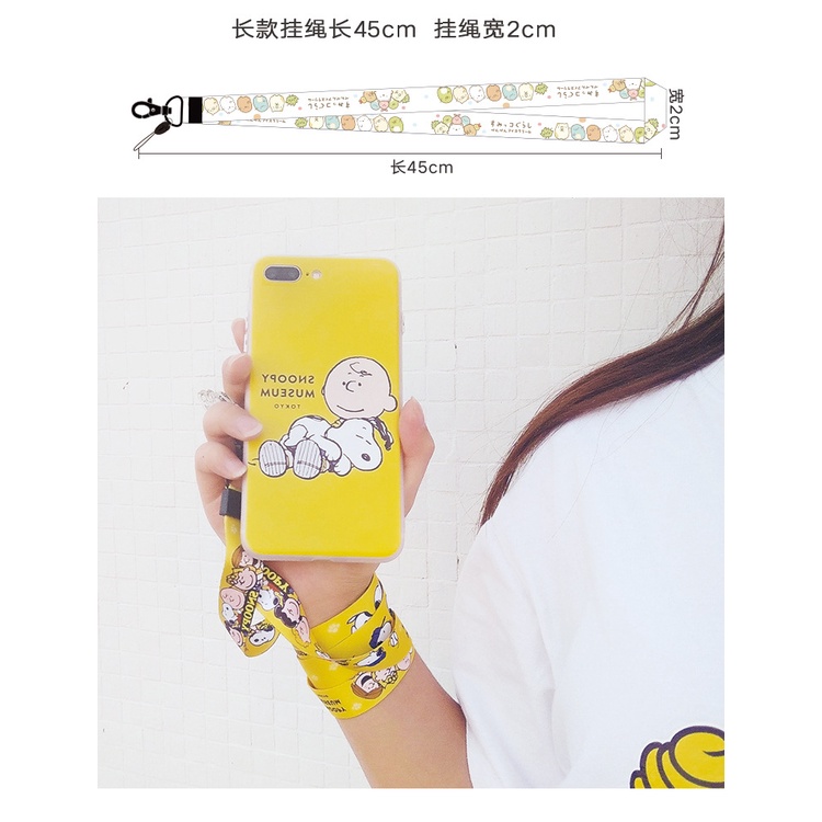 Lebar versi ponsel lanyard kartun wanita leher tali panjang kasus telepon liontin rantai Kunci pende