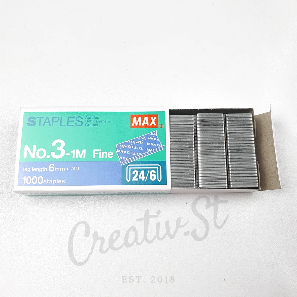 Max Isi Staples 3 Ukuran Besar Untuk Stapler Hd 50