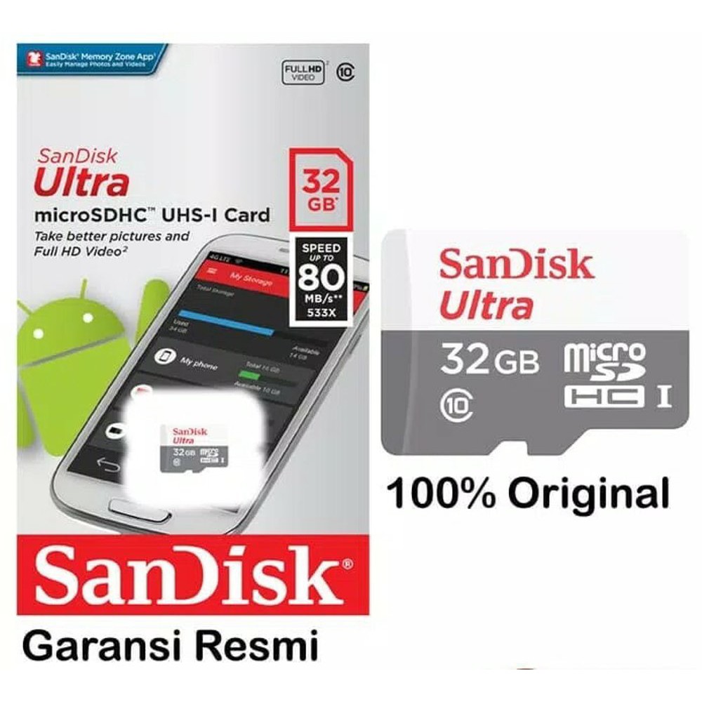 MEMORY CARD MICRO SD SANDISK 8GB, 16GB, 32GB DAN 64GB CLASS 10 ORIGINAL