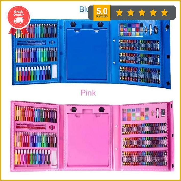 

Mainan Anak Set Spidol Crayon 208Pcs Untuk Melukis/Mewarna - Biru Promo