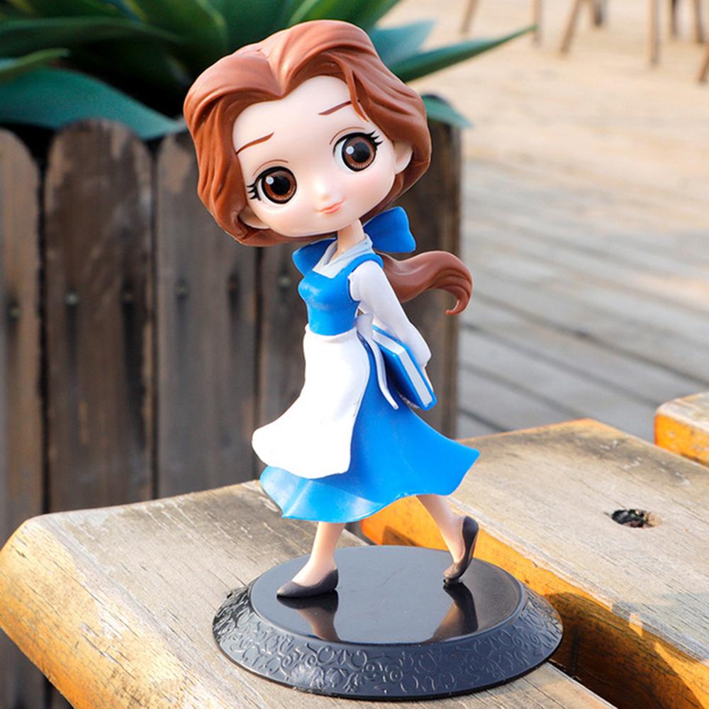 Lanfy Action Figure Anime Q Posket Belle Anna Elsa Princess Snow White Patung Mainan Boneka Putri