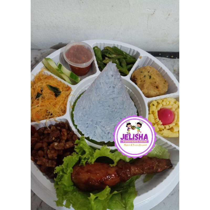 

paket tumpeng mini nasi biru alami telang
