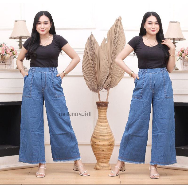 HIGH WAIST KULOT JEANS RAWIS  &amp; POLOS BIG SIZE