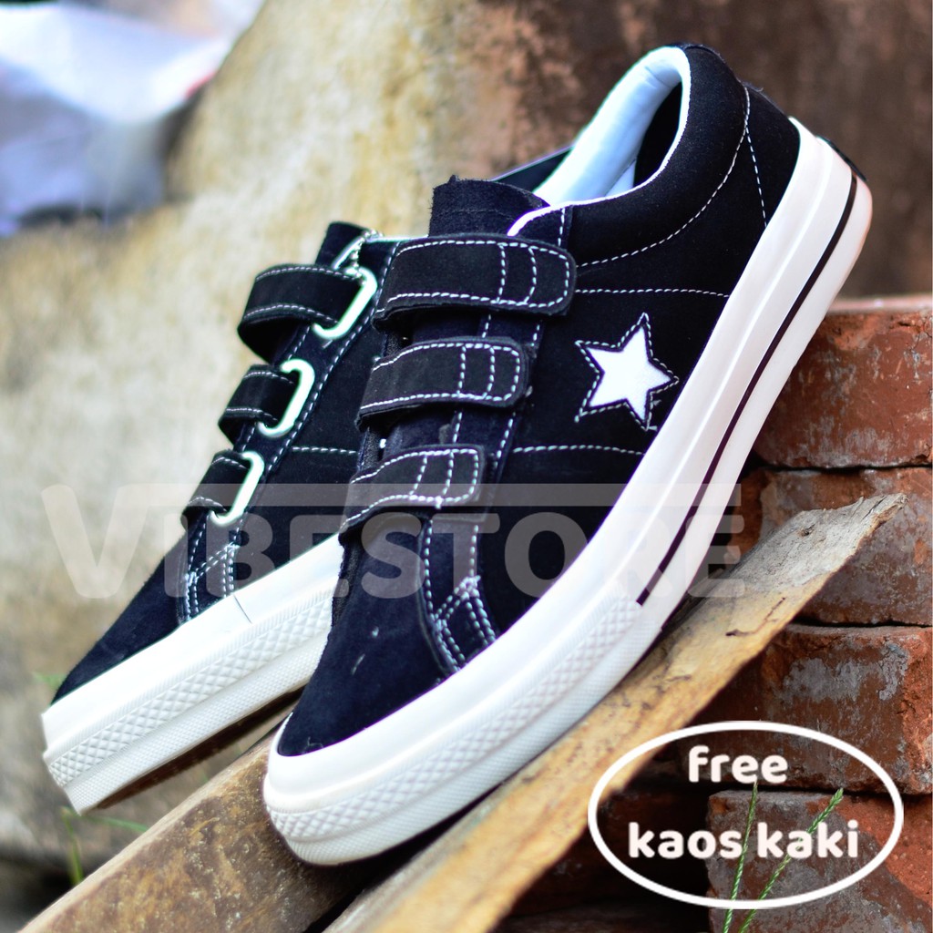 one star converse velcro