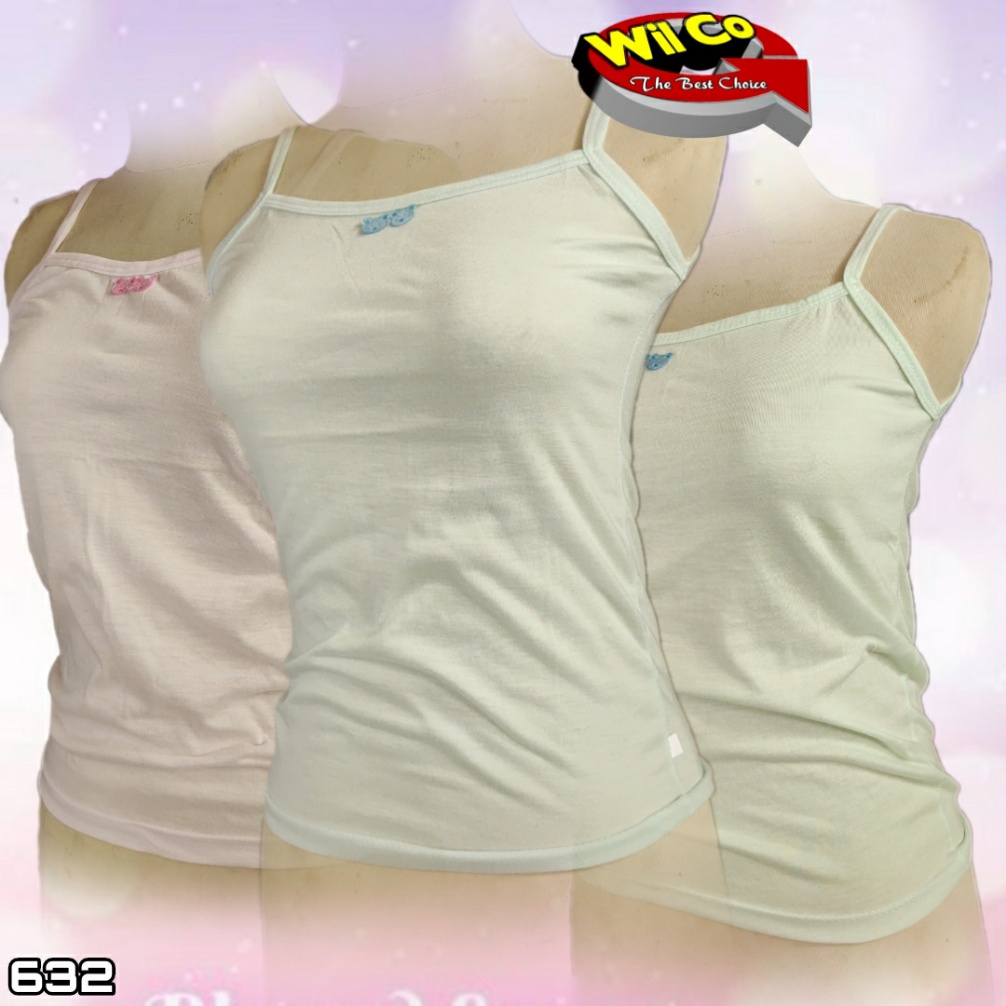 K632 - ( Harga 1Pcs) TANKTOP/KAMISOL PAKAIAN WANITA REMAJA WIDYA TALI KECIL SIZE M - XL