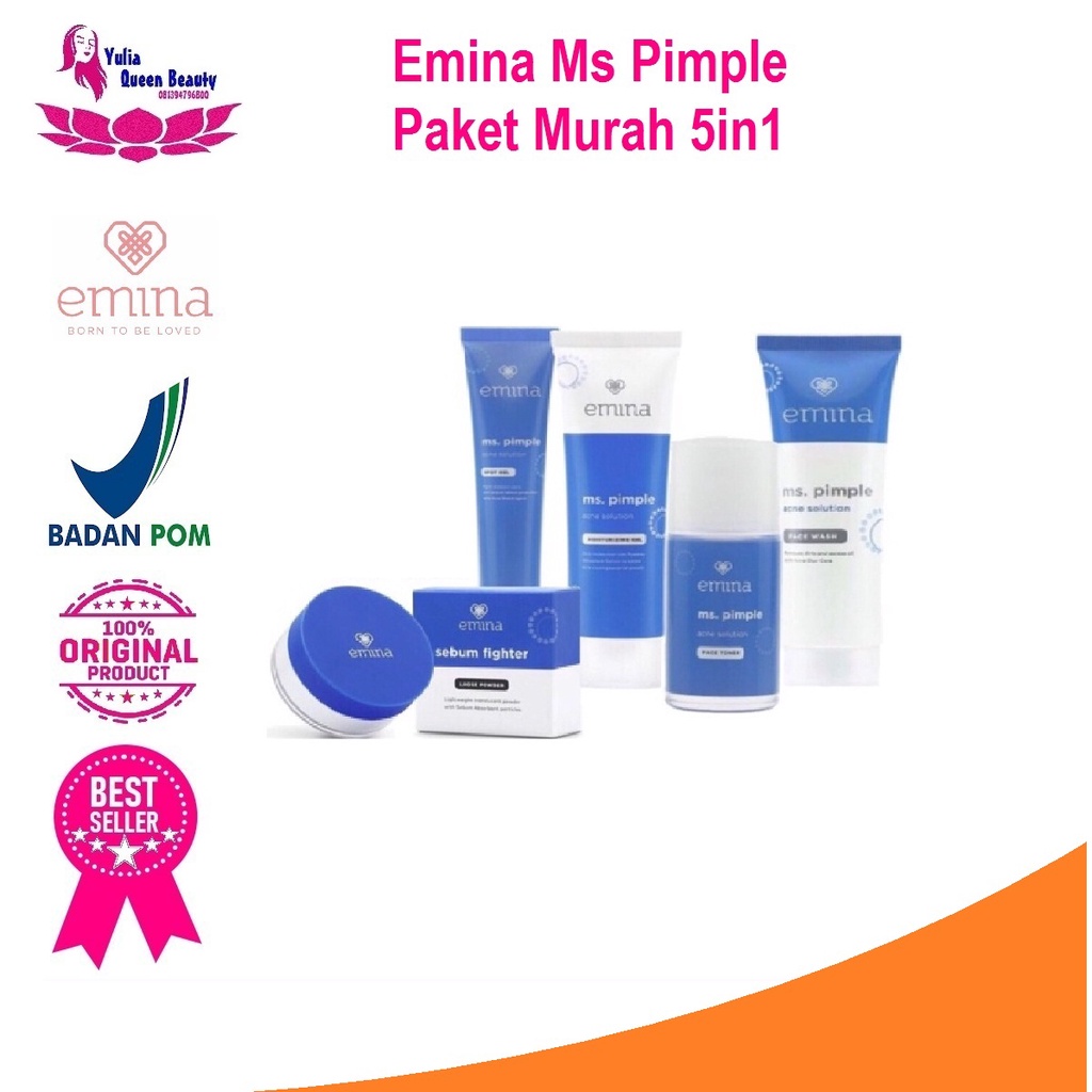 Emina Original Ms Pimple Series Anti Acne Paket Murah 5in1 Bebas Dari Jerawat