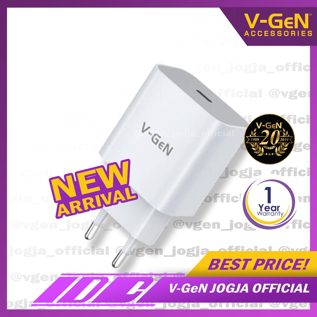 Travel Charger V-GeN VTC1-18 18W Power Delivery 3.0 Auto ID